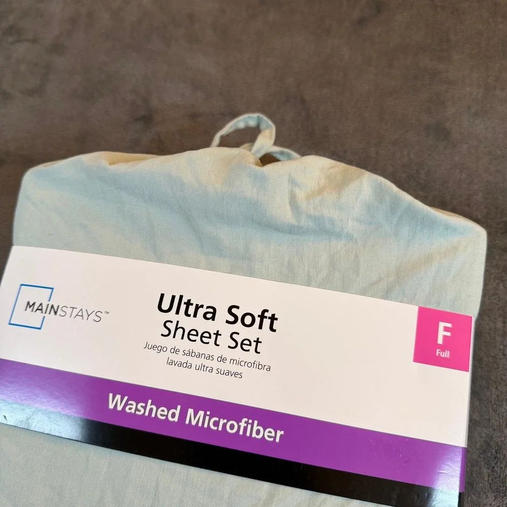 Mainstays Full Size Ultra Soft Washed Microfiber Sheet Set Sea Green new‎
